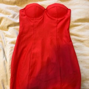 Red mini dress